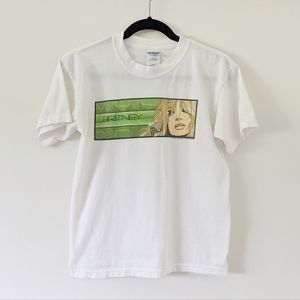 VTG Britney Spears 2004 Me Against the Music T-Shirt Youth Large Womens XS/S